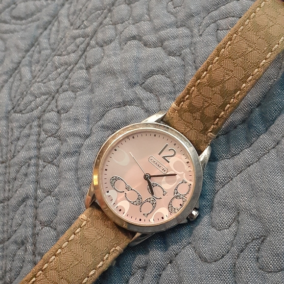 Coach khaki signature watch with pink acce… - Picture 1 of 5